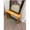 Image 2 : Pine Bench - 21W" and Mirror & Frame 27x16"