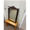 Image 3 : Pine Bench - 21W" and Mirror & Frame 27x16"