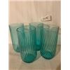 Image 1 : SET OF 4 VINTAGE GREEN GLASSES