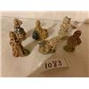 Image 2 : LOT OF 6 RED ROSE WADE TEA ORNAMENTS , 1 SMALL CHIP ON LITTLE RED RIDING HOOD