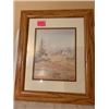 Image 1 : SOLID OAK FRAME..FALL COUNTRY HOME ART  17X14”