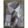 Image 1 : Fratello Men's Dress Shirt w/ Tie, Cufflinks (18.5, 36/37)