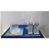Image 2 : Crystal glasses 5, 2 wine glasses, salt and pepper shaker