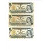 Image 1 : 3 x CAN One Dollar Bills $1 - 1973