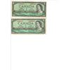 Image 1 : 2 x CAN One Dollar Bills $1 - 1954