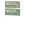 Image 1 : 2 x CAN One Dollar Bills $1 - 1954
