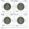 Image 1 : 4 x CAN Fifty Cent ($0.50) Coins - '68','69,'70,'71