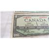 Image 4 : (2) 1954 Canadian 1 Dollar Bill
