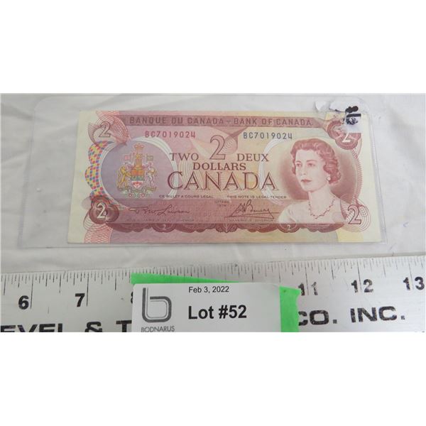 1974 Canadian 2 Dollar Bill