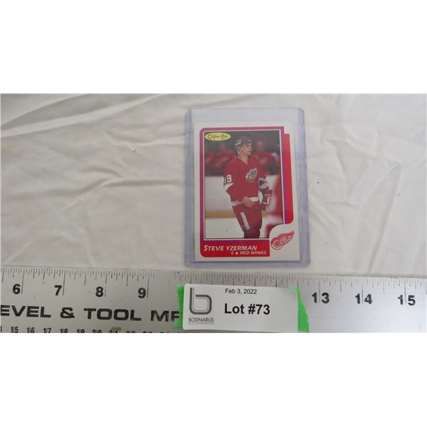 1986 OPC Steve Yzerman hockey card