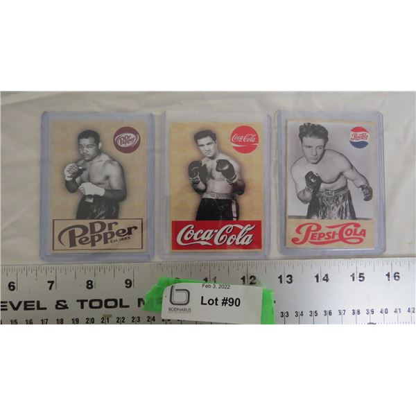 Coca Cola, Dr Pepper, Pepsi Cola Boxing cards