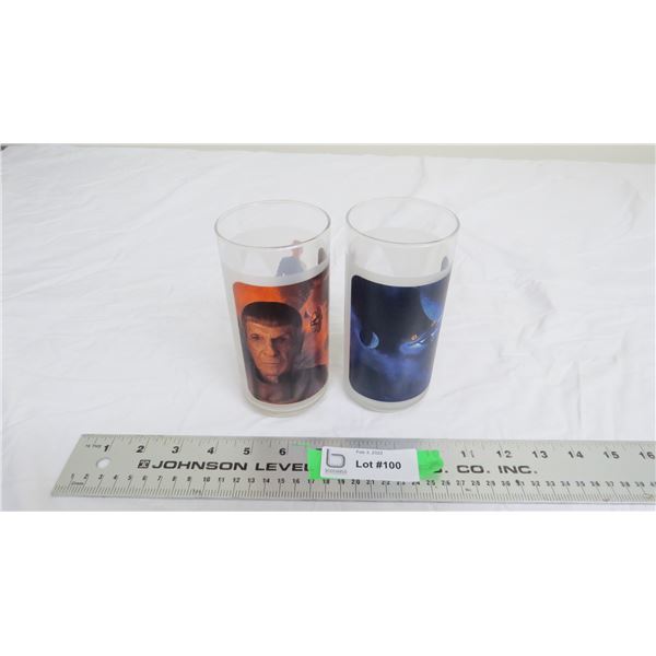 (2) Star Trek glass cups