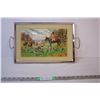 Image 1 : Foxhunt TV serving tray - glass top
