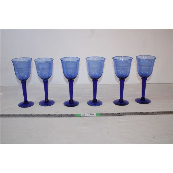 Blue Stemmed wine glasses