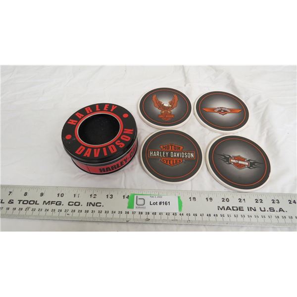 Harley Davidson ceramic coaster + holder