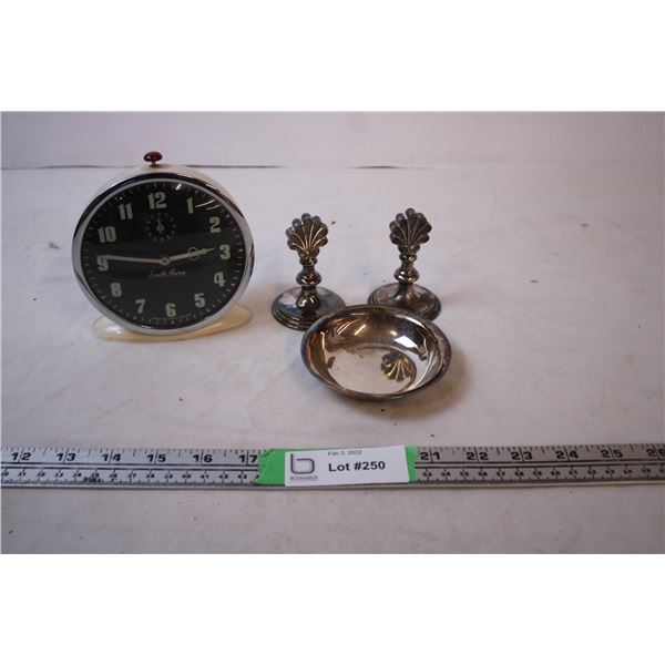 Smith Alarm Clock + Silver Plated items