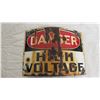Image 2 : Enamel Curved Danger High Voltage sign - 7x9.5