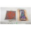 Image 1 : Painted tile wall hanger with abstract art
