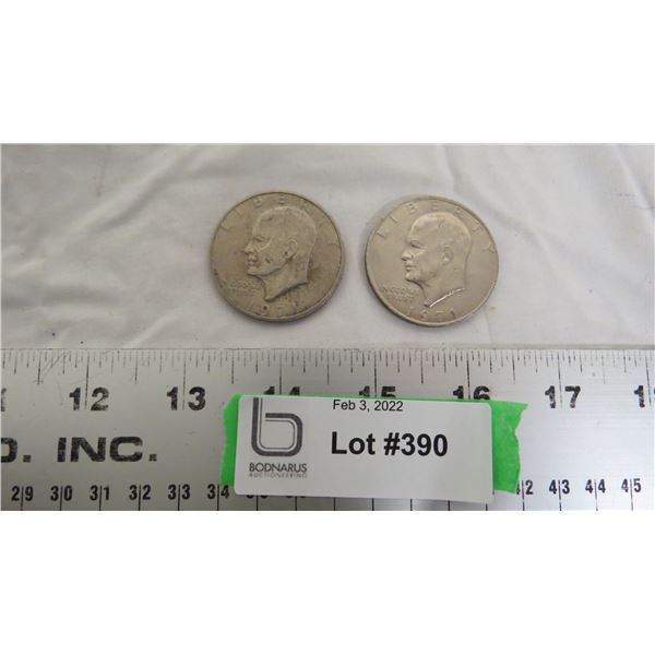 (2) 1971 US One Dollar coins