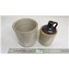 Image 1 : Stoneware crock (hairline cracks) Stoneware Jug (chipped)