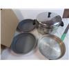 Image 2 : Box of Cookware - Pizza Pan, Pie Pans, muffin pans, large pot