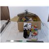 Image 1 : box of household items, coat hangers, RCMP souvenir pencil, backpack kitchen