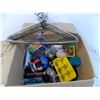 Image 2 : box of household items, coat hangers, RCMP souvenir pencil, backpack kitchen