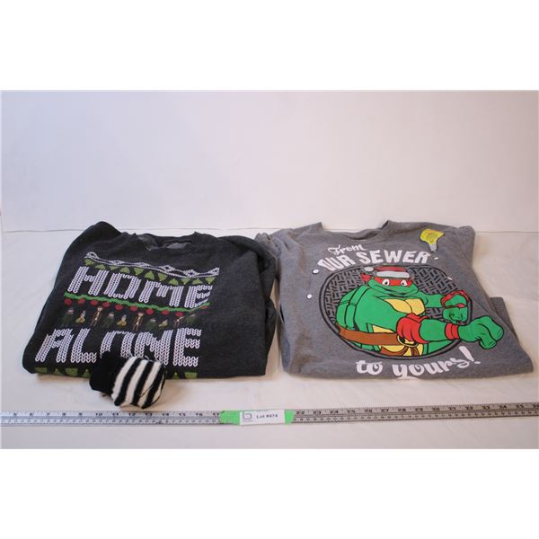 Teenage Mutant Nija Turtles t-shir size Home Alone Sweater Size L