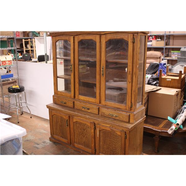 *China Cabinet with Plastic windows 61in W,7inT,19in D