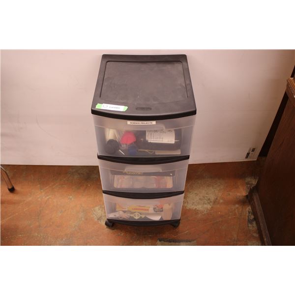 *Storage Cart with wheels with Misc science project items 26 Tall