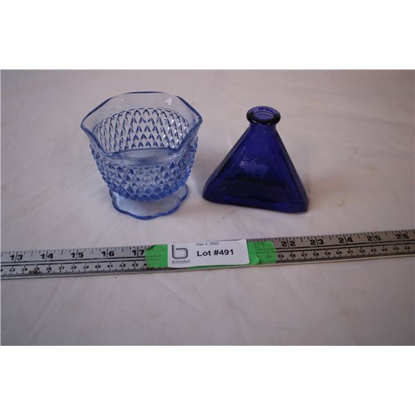 Blue Hobnail Candy Dish,Cobalt Blue Bottle