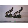 Image 1 : 2 German Shepard Dog Figurines from 1945(chalkware) some repairs made