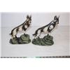 Image 2 : 2 German Shepard Dog Figurines from 1945(chalkware) some repairs made