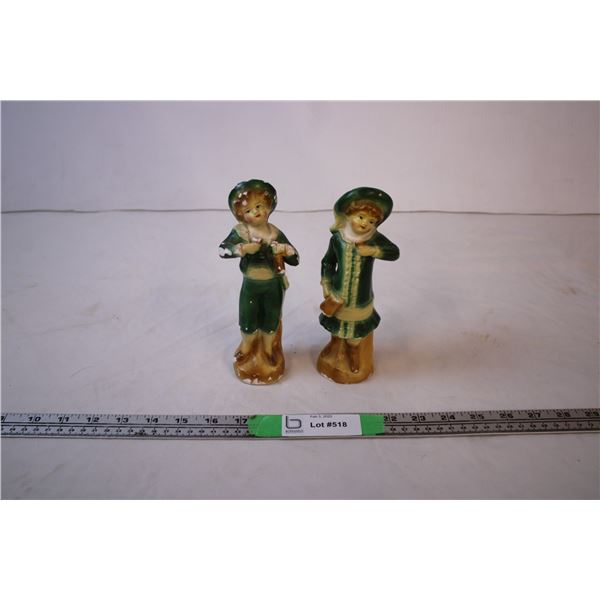 Pair of Victorian Figurines made by Delarues Winnipeg,71/4 Tall