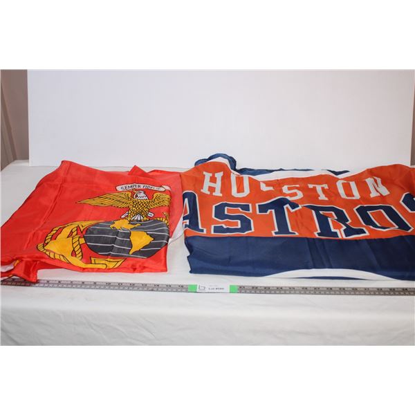 Houston Astros + United States Marine Corps Flags