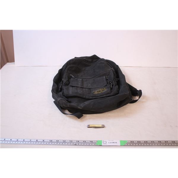 Black Backpack,Pocket Knife