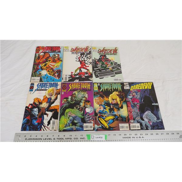 (7) Marvel Sabertooth + Daredevil comics