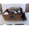 Image 1 : Box of household items, candle holders, notebook bag