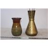 Image 4 : Brass Vase and glass vase with tealight candle holder