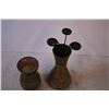 Image 5 : Brass Vase and glass vase with tealight candle holder