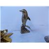Image 3 : Brass lot- candle holders, dolphin, dish + silver plated goblets