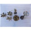 Image 6 : Brass lot- candle holders, dolphin, dish + silver plated goblets