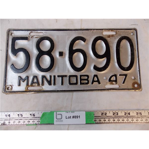 1947 Manitoba licence plate