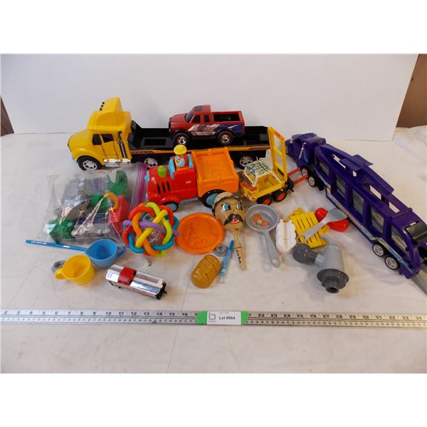 car haulers and train carts+ various kids toys