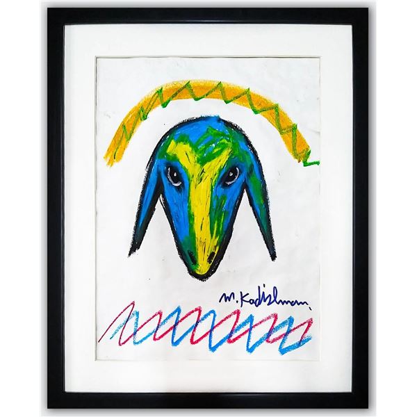 Menashe Kadishman- Pastel on Paper "Untitled"