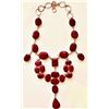 21" Natural 25 Stone Red Ruby Sterling Silver Necklace Approx 250 Carats Genuine Rubies