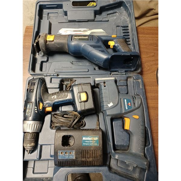MASTERCRAFT 14.4V  2-RECIPRECATING SAW, ONE DRILL, CHARGER AND CASE