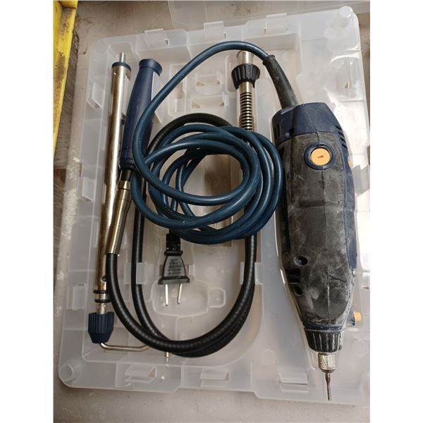 USED ONCE MASTERCRAFT ROTARY TOOL KIT 15AMPS +/ 100 PIECES