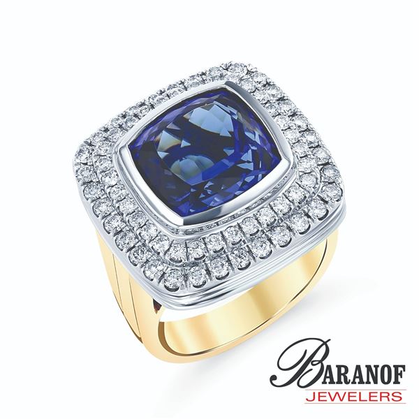 NATURAL TANZANITE AND WHITE DIAMOND RING BARANOF JEWELERS