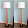 Image 1 : Qty 2 Renaissance Floor Lamps GR-LT-2 w/ Square Wooden Pole & Drum Shade 18"D x 68"H